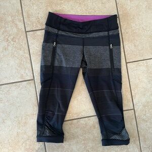 Lululemon Striped Capri Leggings size 6